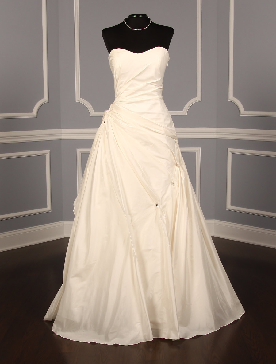 JUSTINA ATELIER Suzanne Bridal Wedding Dress Wrap Silk Strapless Aline Gown