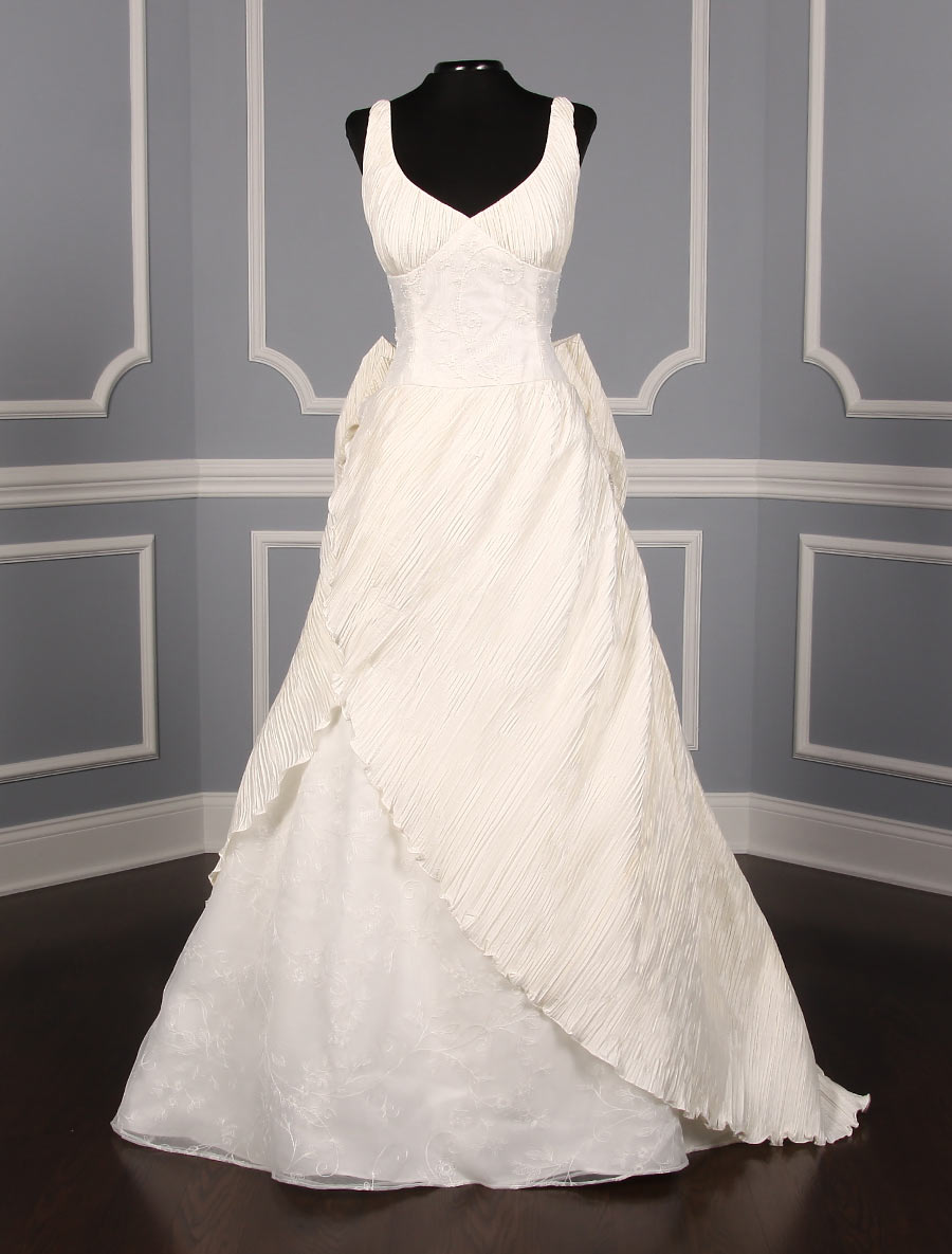 St. Pucchi Versailles Z110 Ivory Silk Shantung Organza Aline Wedding Dress Gown